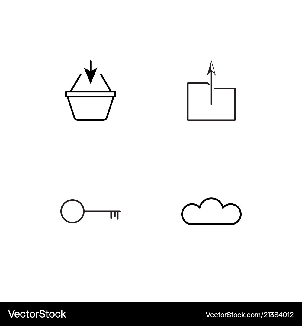 Essential linear icons set simple outline vector image
