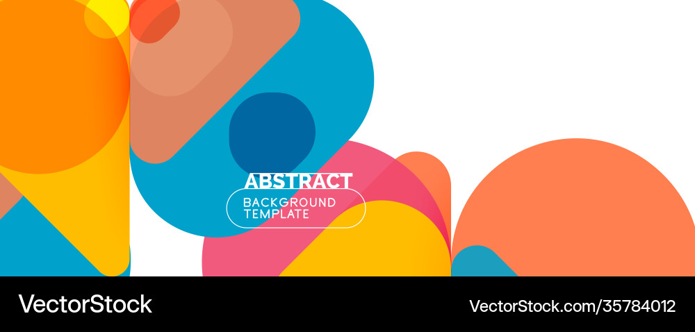 Flat geometric round shapes and dynamic lines Vector Image