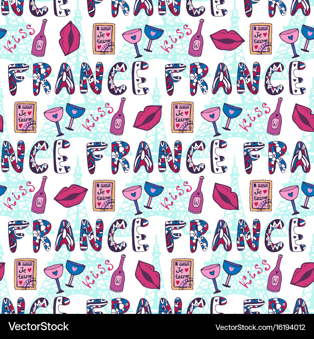 France seamless pattern with eiffel tower Vector Image