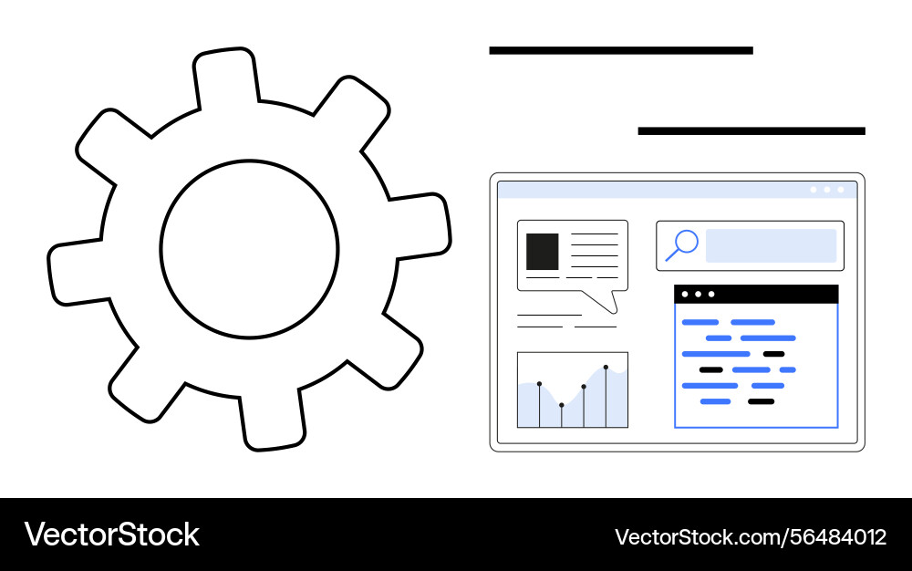 Gear representing process integration Gear representing process integration vector image