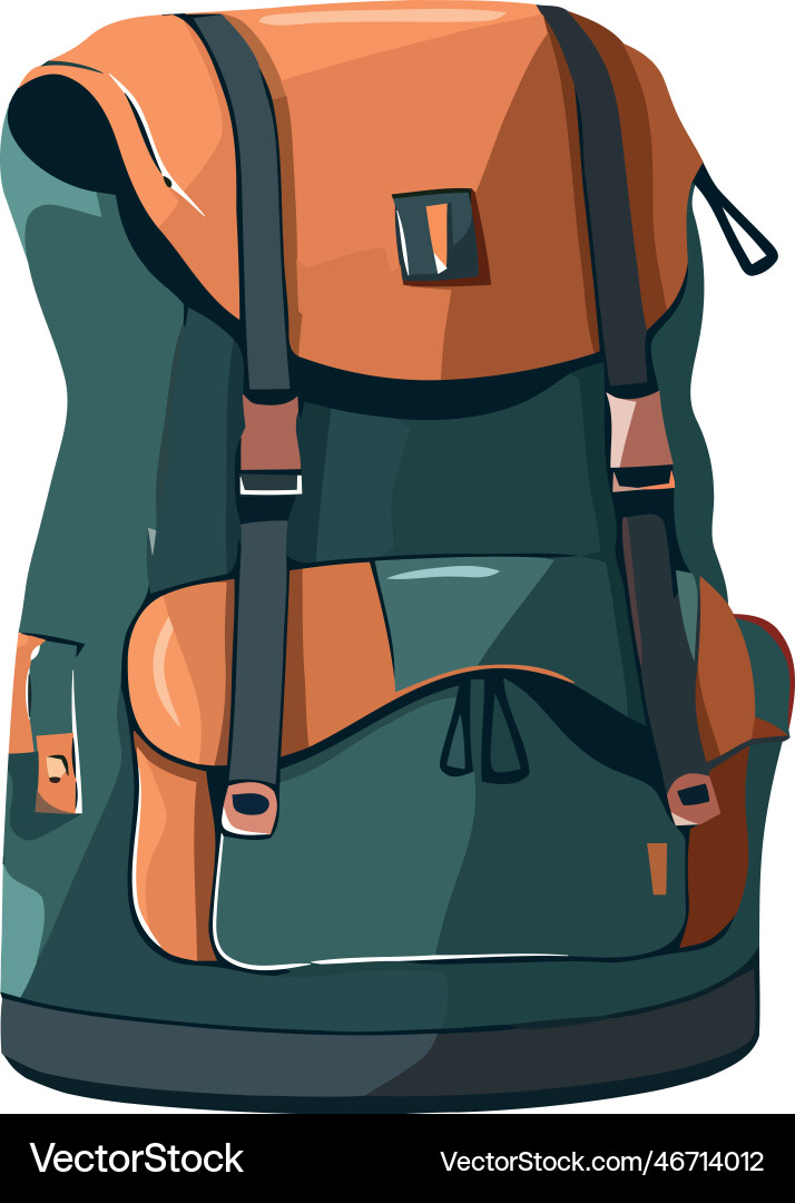 Hiking green backpack symbolizes adventure Hiking green backpack symbolizes adventure vector image