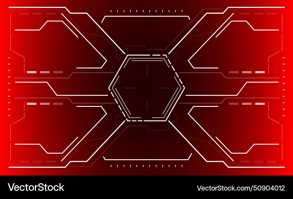 Hud sci-fi interface screen view white hexagon Hud sci-fi interface screen view white hexagon vector image