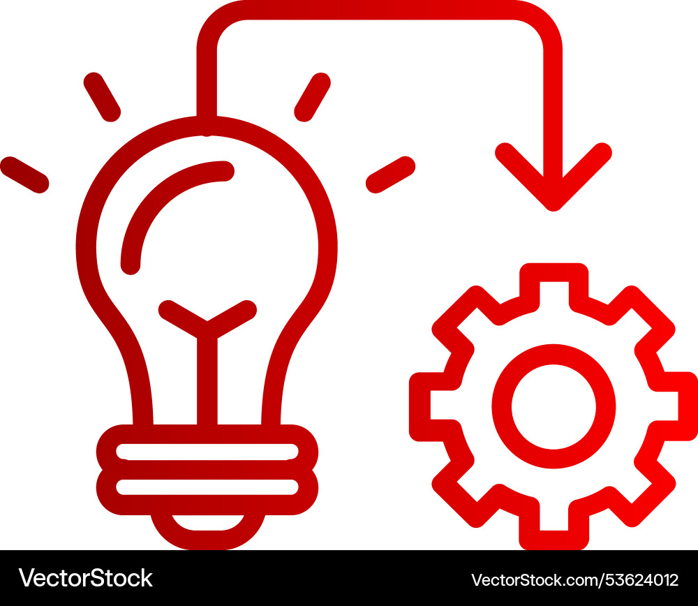 Implementation line gradient icon vector image