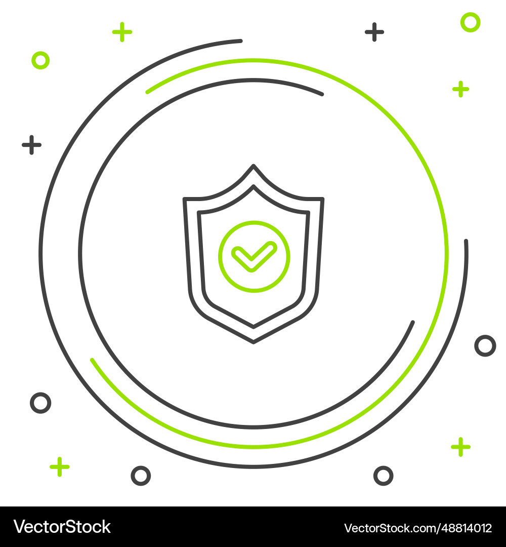 Line shield with check mark icon isolated Line shield with check mark icon isolated vector image