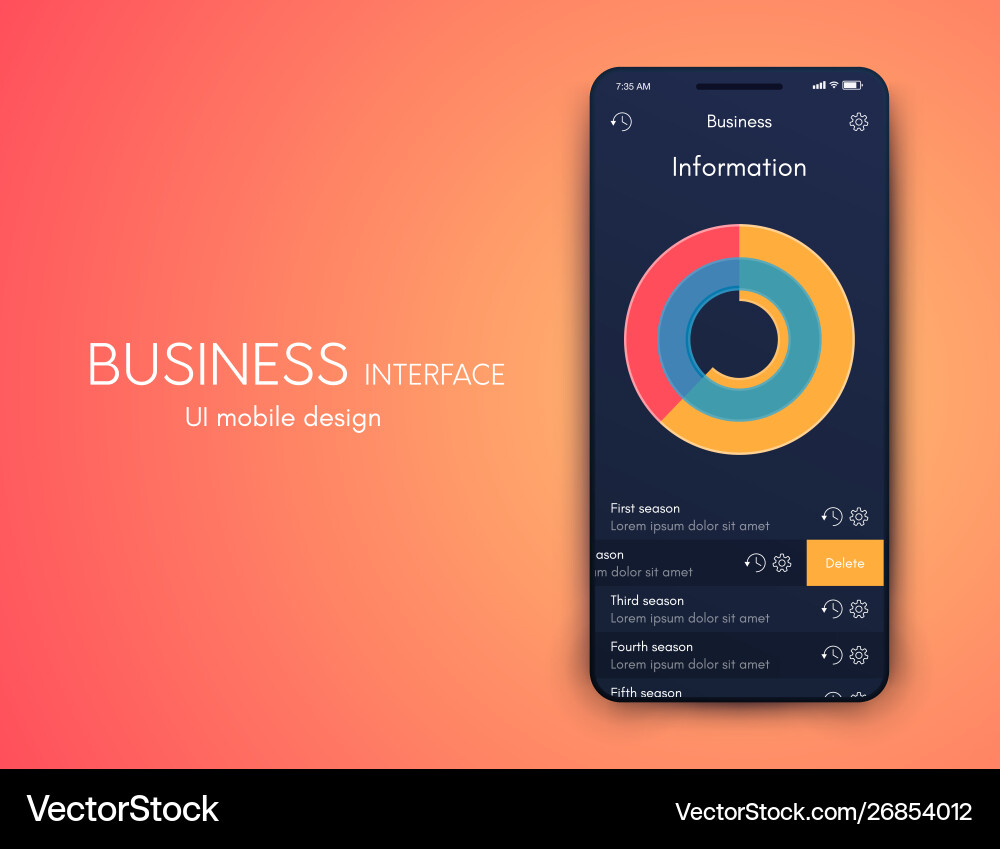 Mobile application interface ui design stock Mobile application interface ui design stock vector image