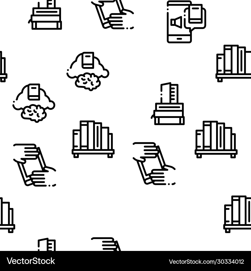 Reading library book seamless pattern Vector Image