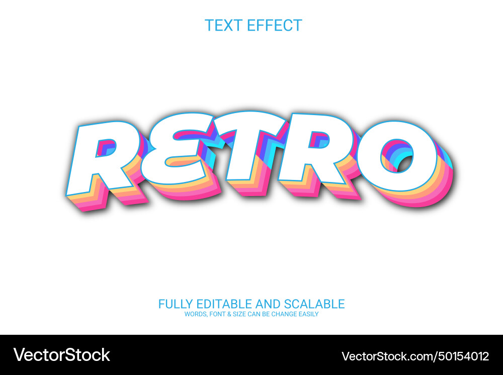 Retro eps 3d text effect Retro eps 3d text effect vector image