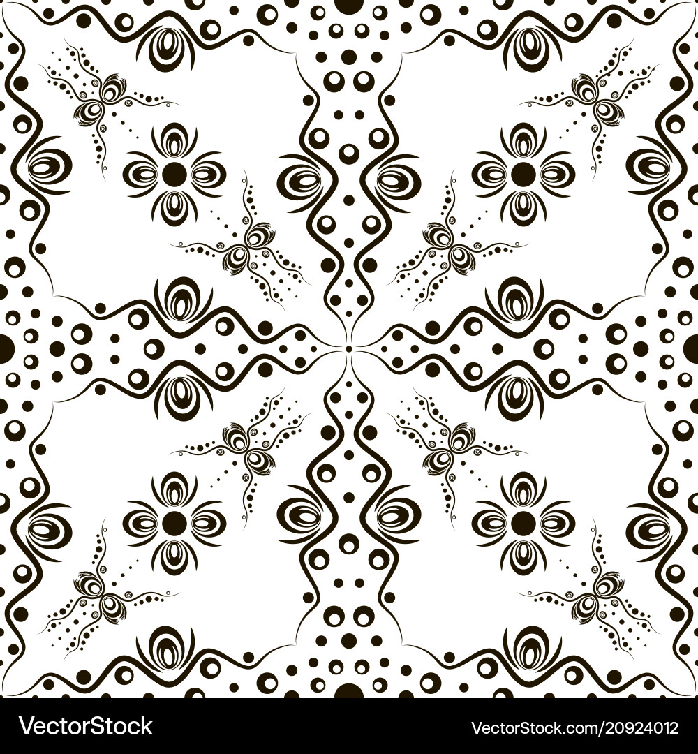 Seamless abstract flower pattern with swirls Seamless abstract flower pattern with swirls vector image