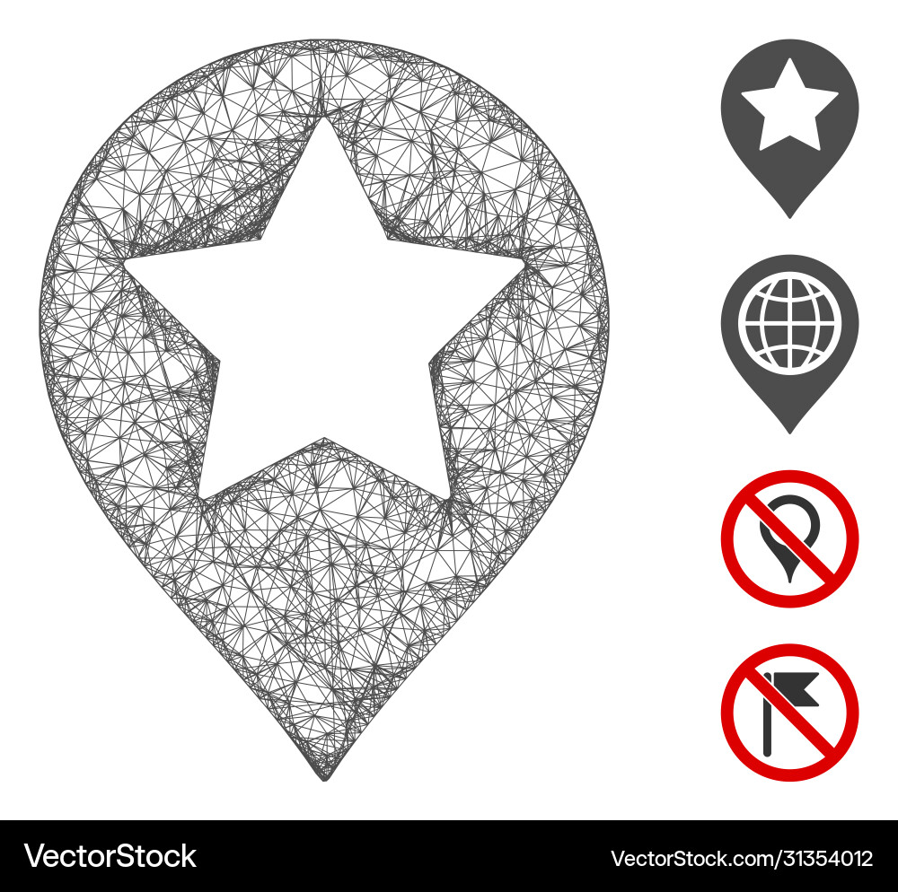 Star map marker web mesh Star map marker web mesh vector image