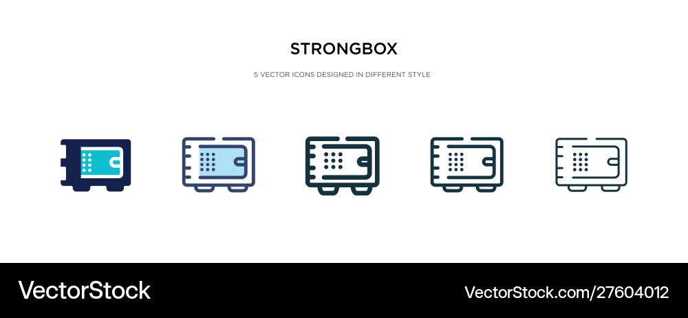 Strongbox icon in different style two colored Strongbox icon in different style two colored vector image