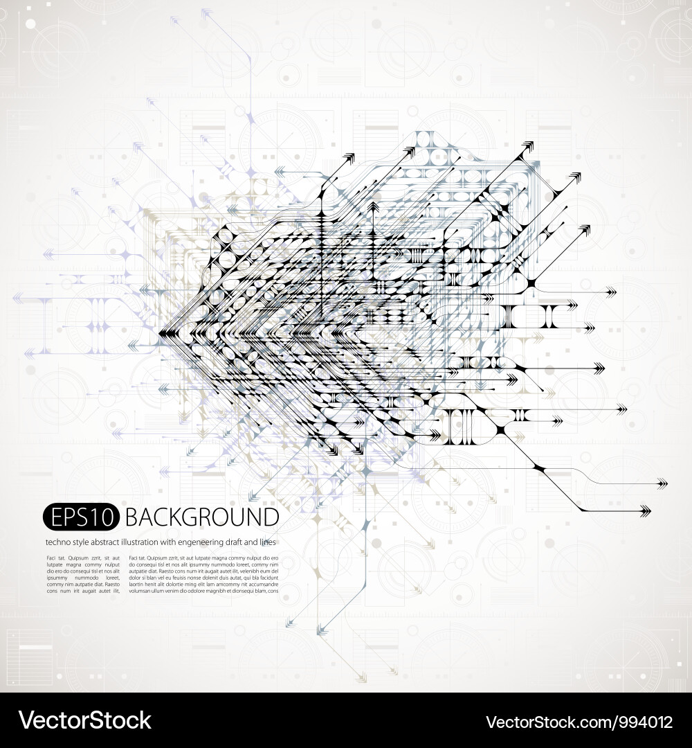 Tech Circuit Background Vector Image
