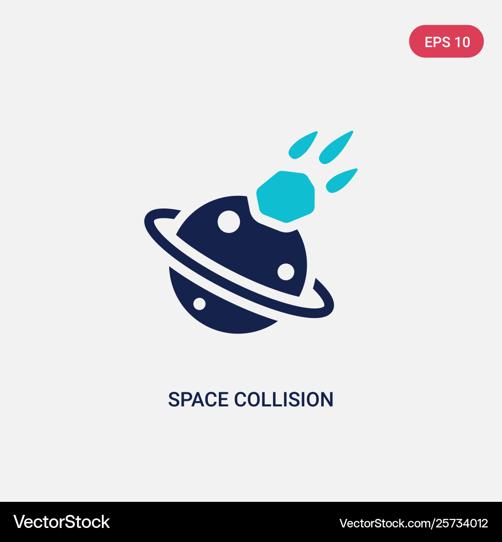 Two color space collision icon from astronomy Two color space collision icon from astronomy vector image