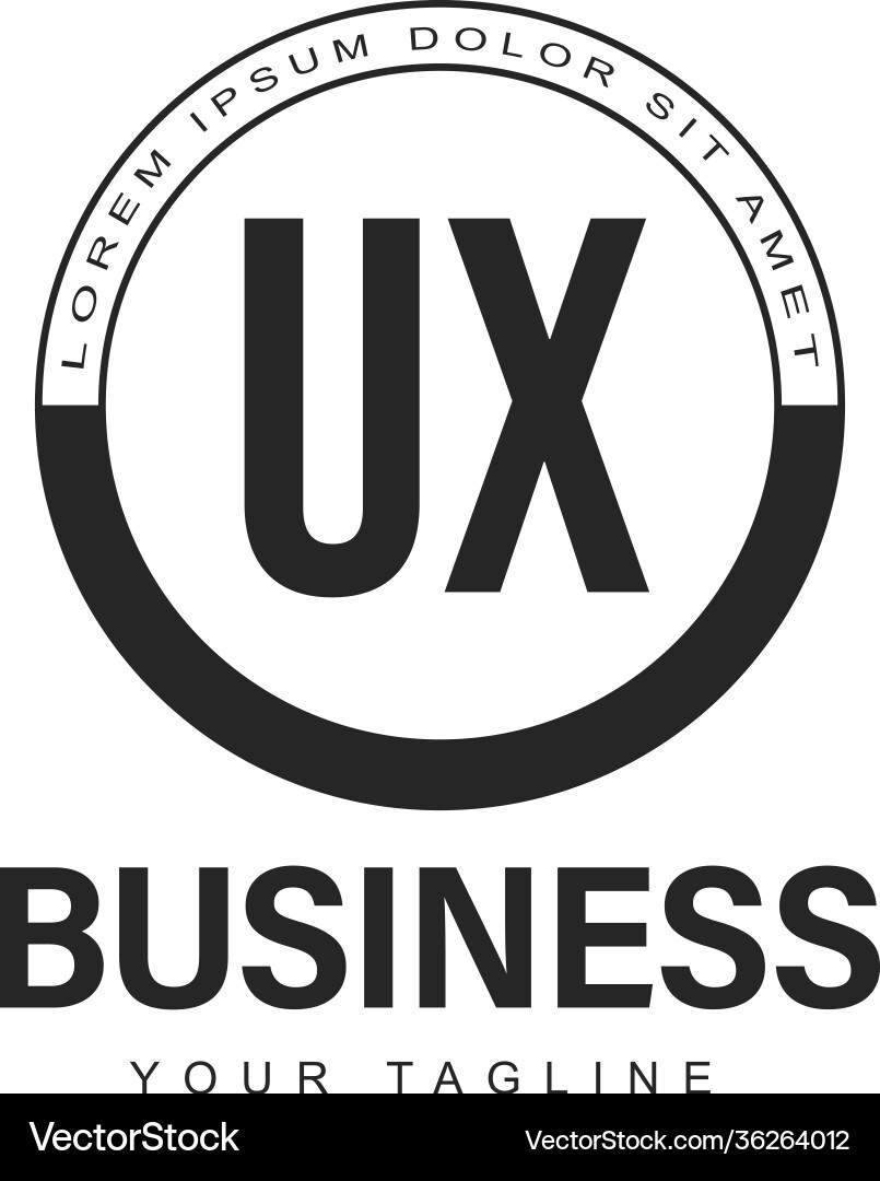 Ux initial a logo design with abstract style Ux initial a logo design with abstract style vector image