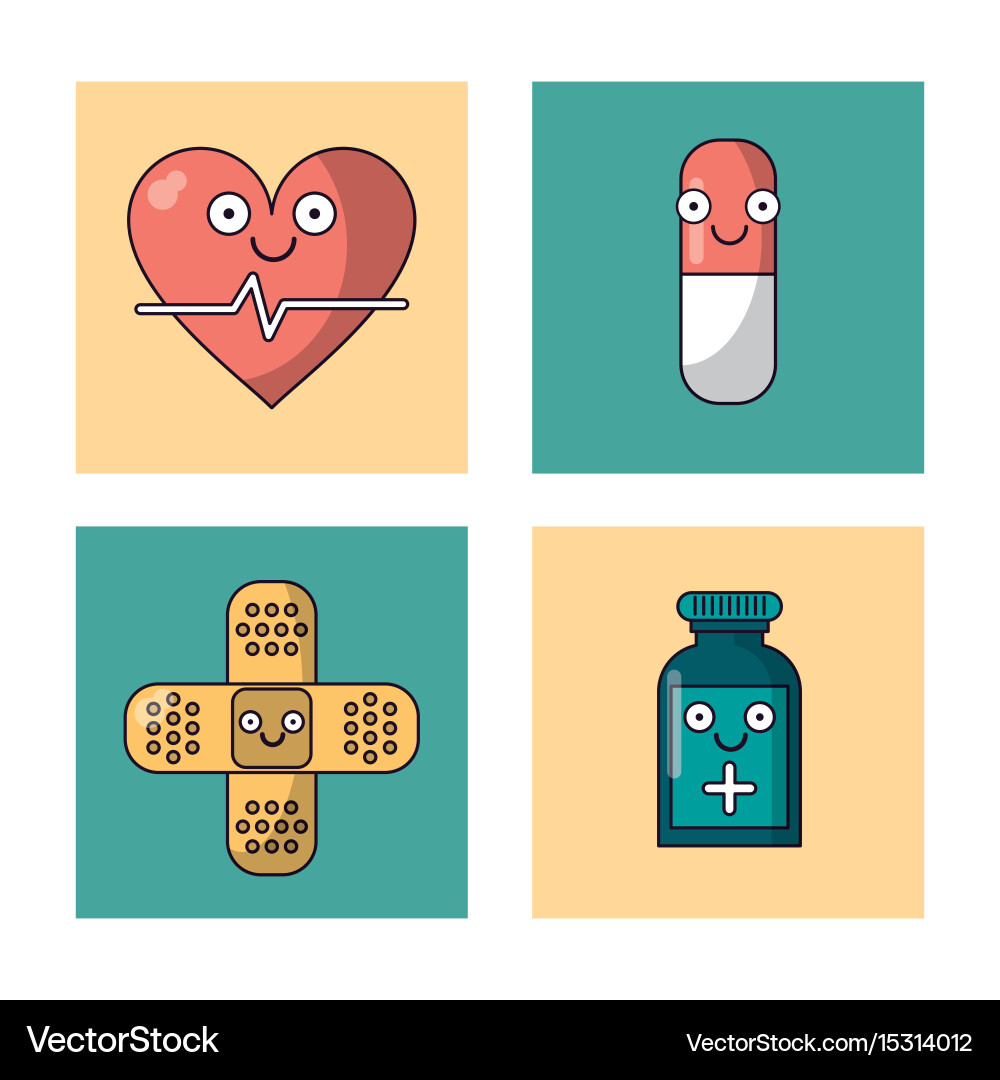 White background with set of frames heart vector image