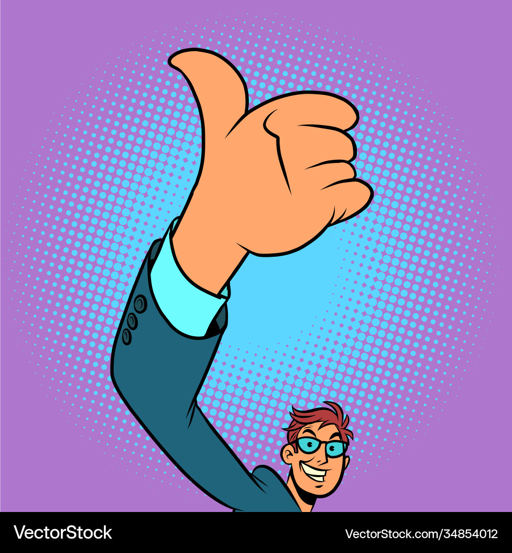 Wie Hand Geste positive Geschäftsmann Wie Hand Geste positive Geschäftsmann vektorbild