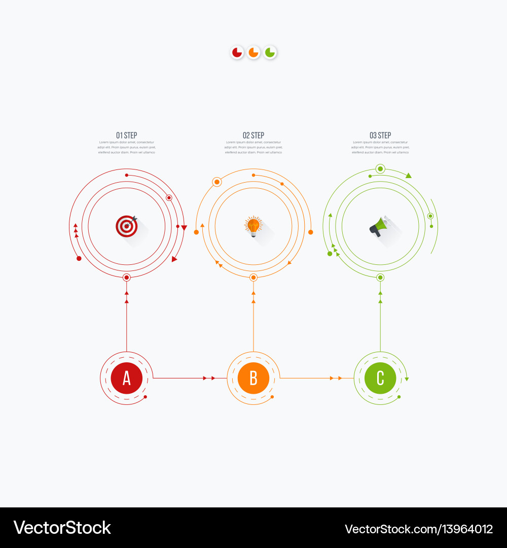 Workflow & Diagram Template with Circles Vector Image