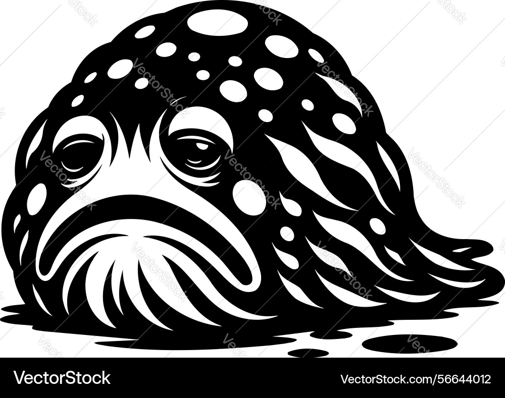 X-default sad droopy blobfish symbol vector image