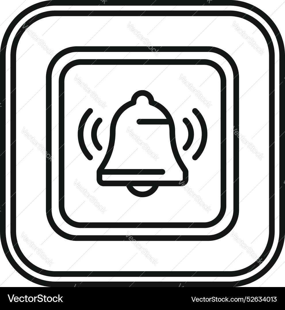 Alarm button with ringing bell icon for user Alarm button with ringing bell icon for user vector image