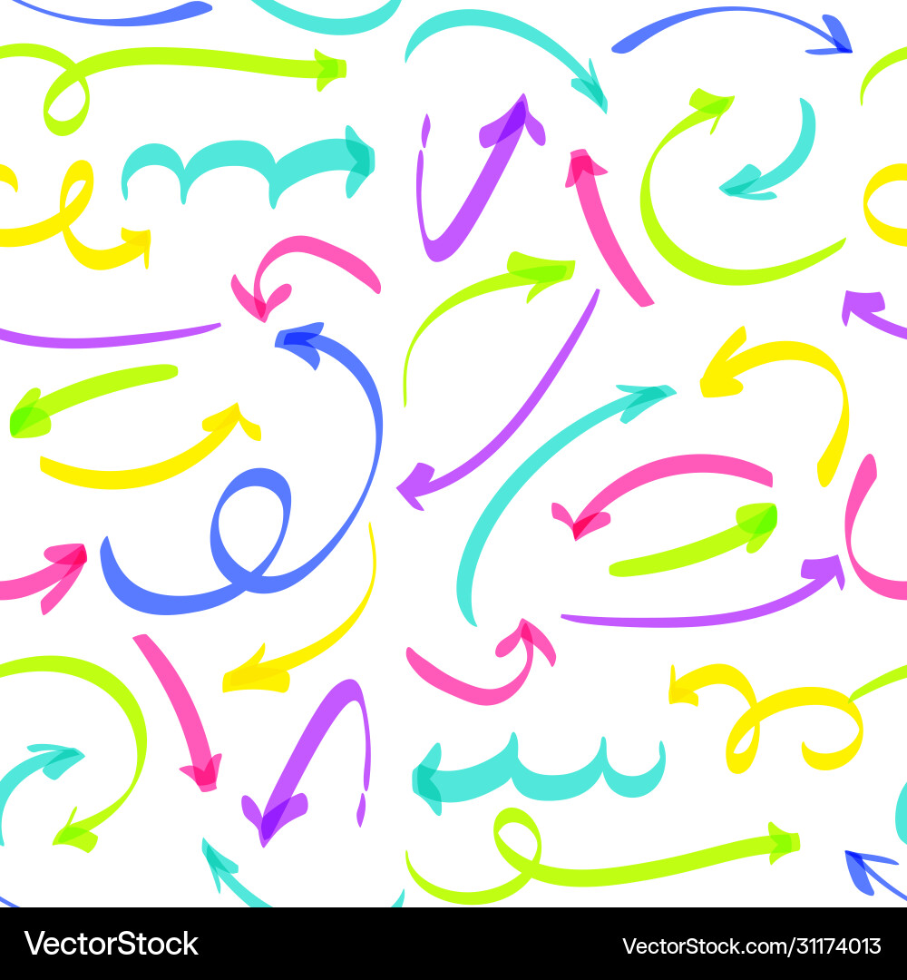 Arrow overlapping seamless pattern marker Vector Image
