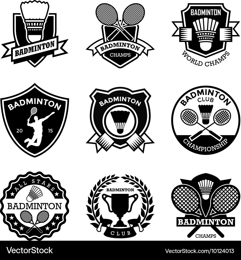 Badminton Sport Badges Collection Vector Image