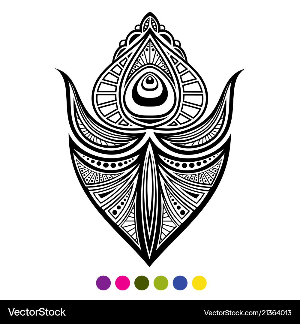 Black and white peacock bird feather isolated vector image