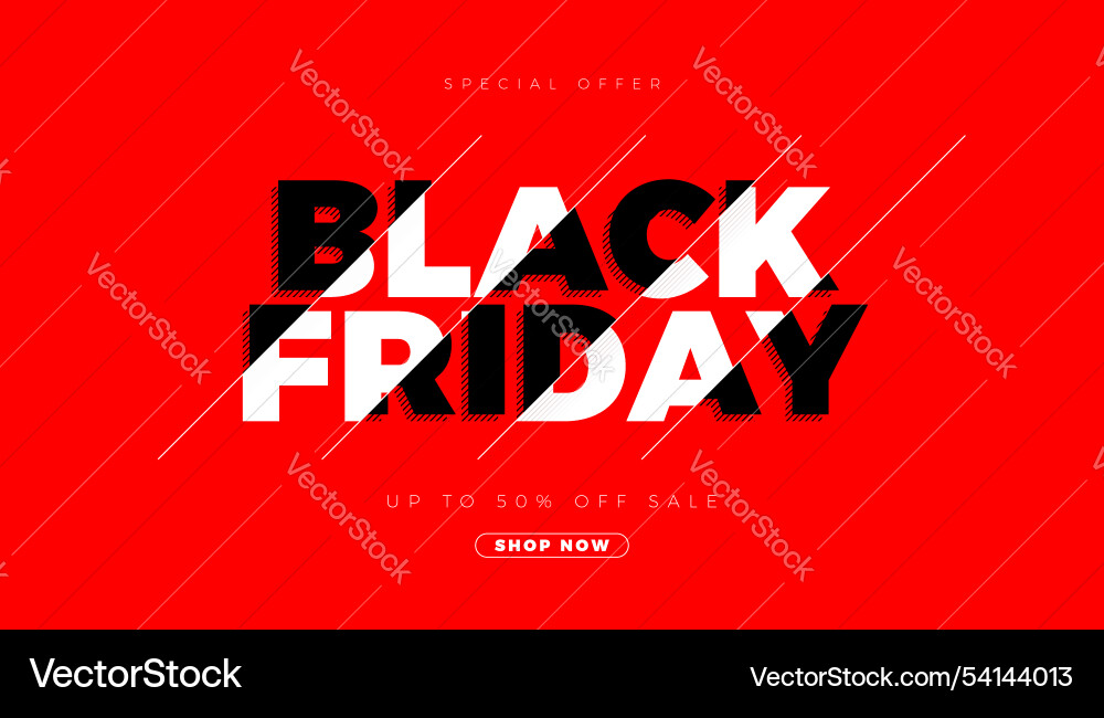 Black friday sale banner with typography lettering Black friday sale banner with typography lettering vector image