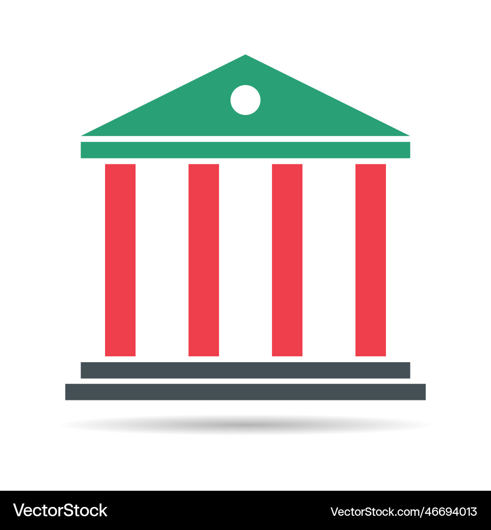 Building university architecture shadow icon Building university architecture shadow icon vector image