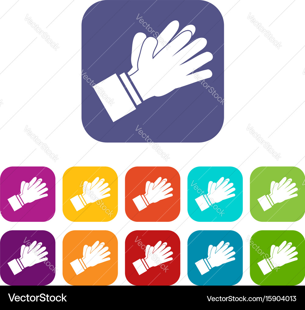 Clapping applauding hands icons set Vector Image