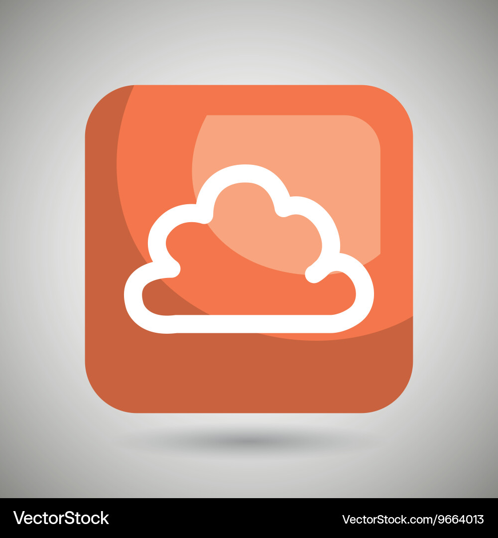 Cloud square button isolated icon design vector image