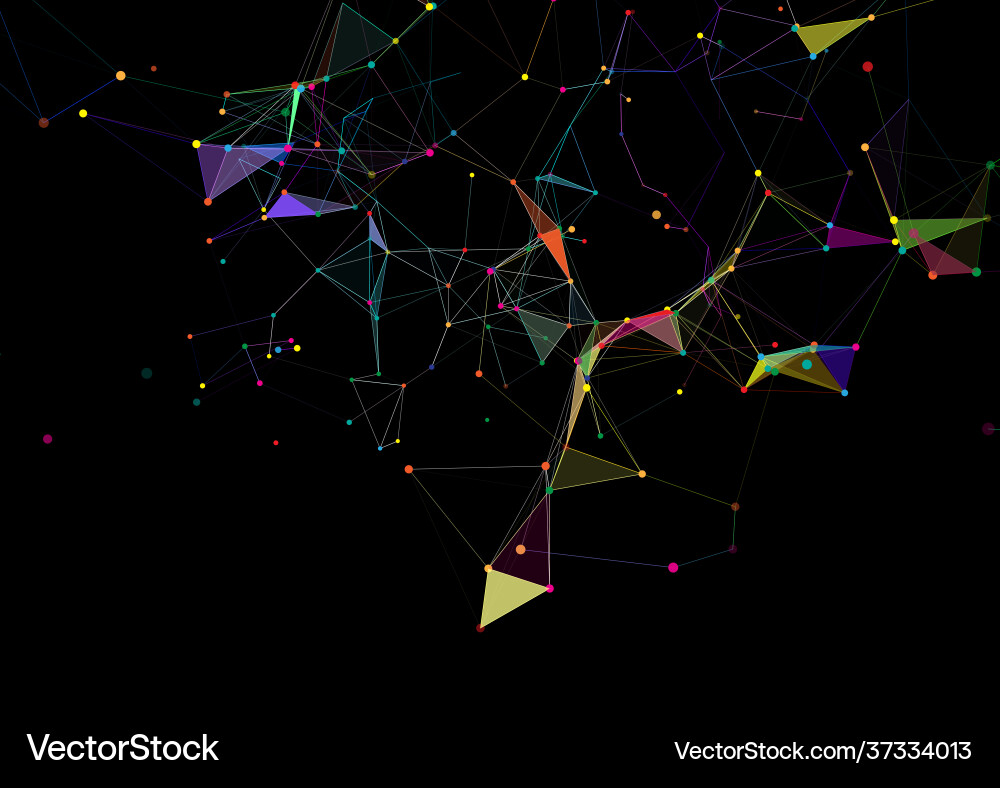Colourful low poly background with plexus design Vector Image