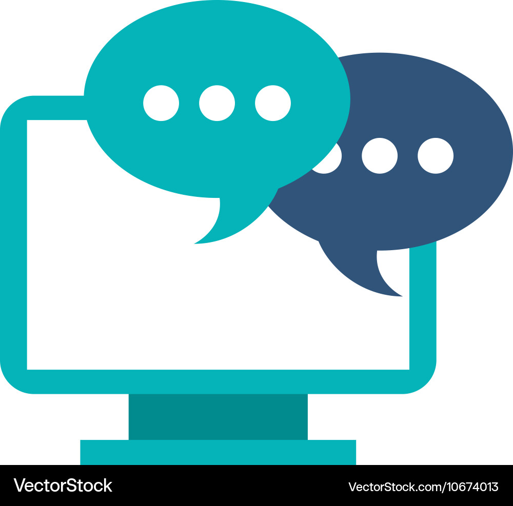 Computer desktop monitor with seo icon vector image