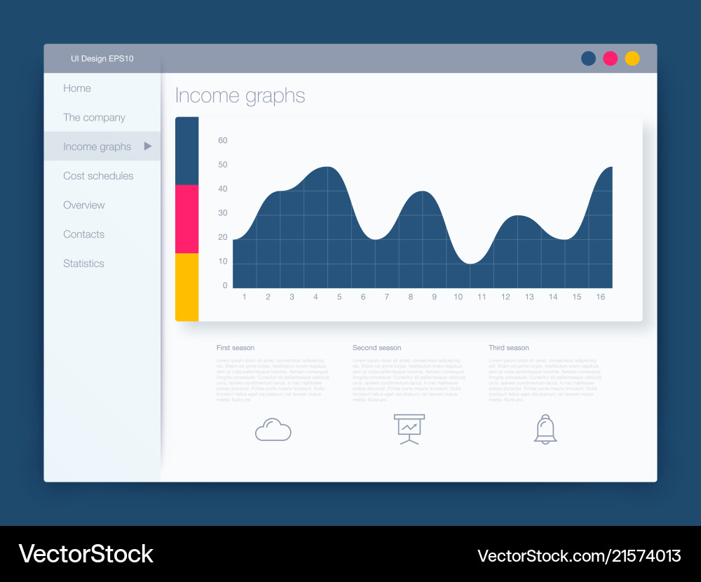 Dashboard infographic template with modern ui vector image