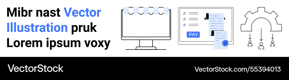 Digitales Workflow-System mit Zahlungsintegration Digitales Workflow-System mit Zahlungsintegration Vektorbild