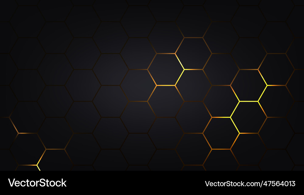 Electric glow hexagonal background Electric glow hexagonal background vector image