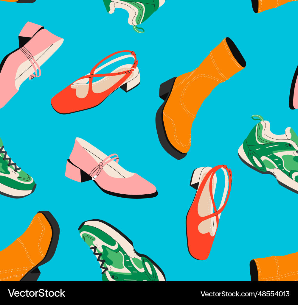 Female shoes seamless pattern concept Female shoes seamless pattern concept vector image