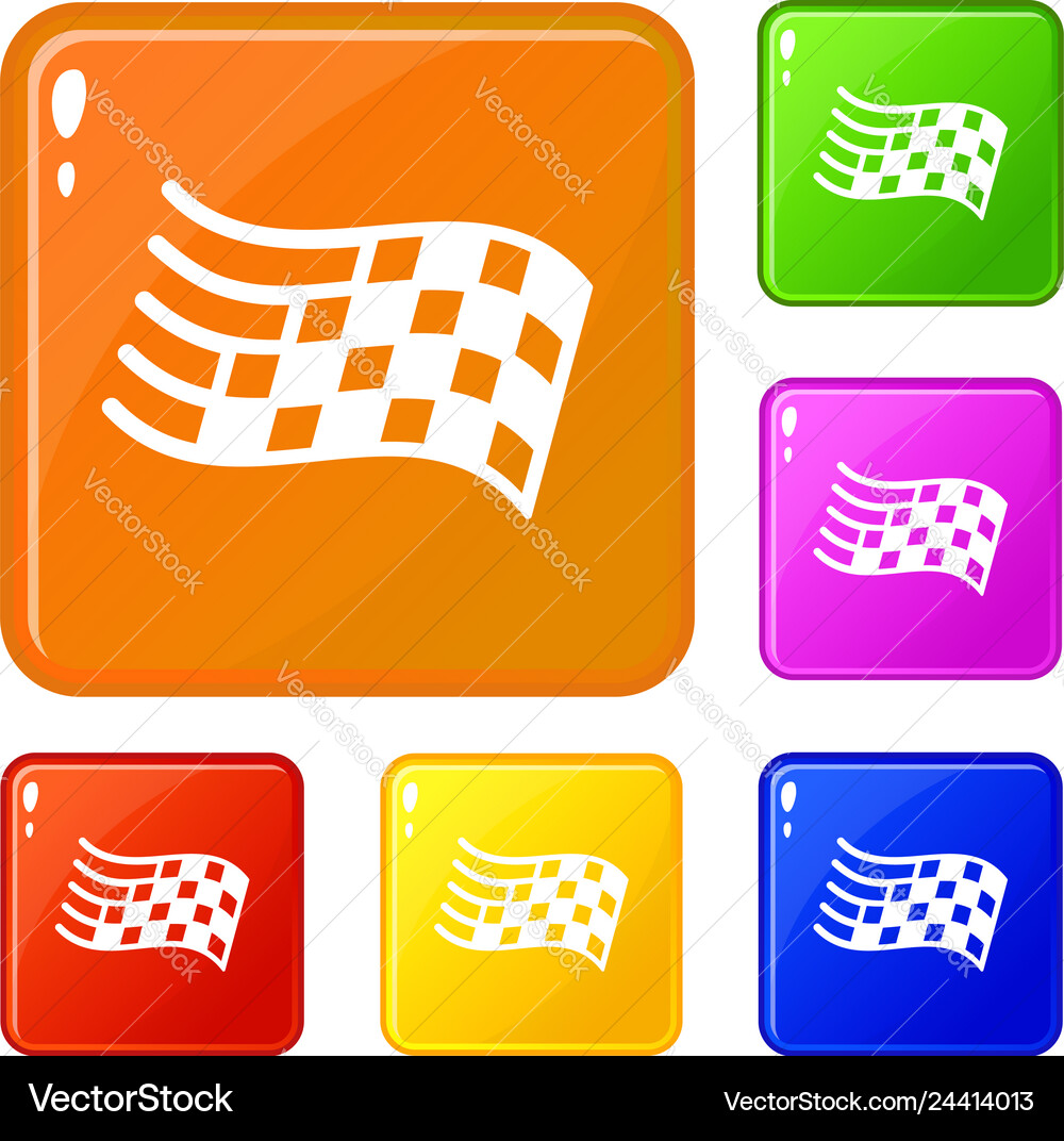 Finish flag icons set color Finish flag icons set color Vector Image