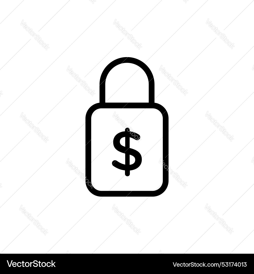 Fixed price icon set lock symbol vector image