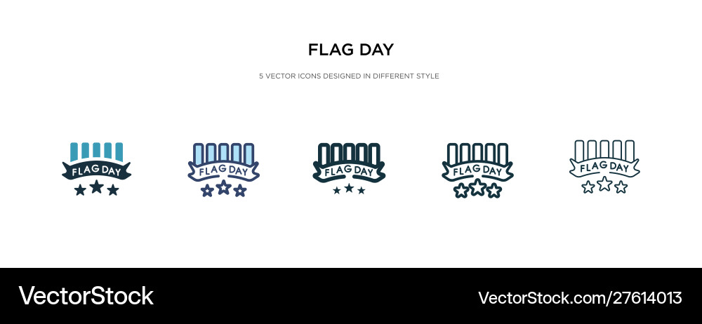 Flag day icon in different style two colored Flag day icon in different style two colored vector image