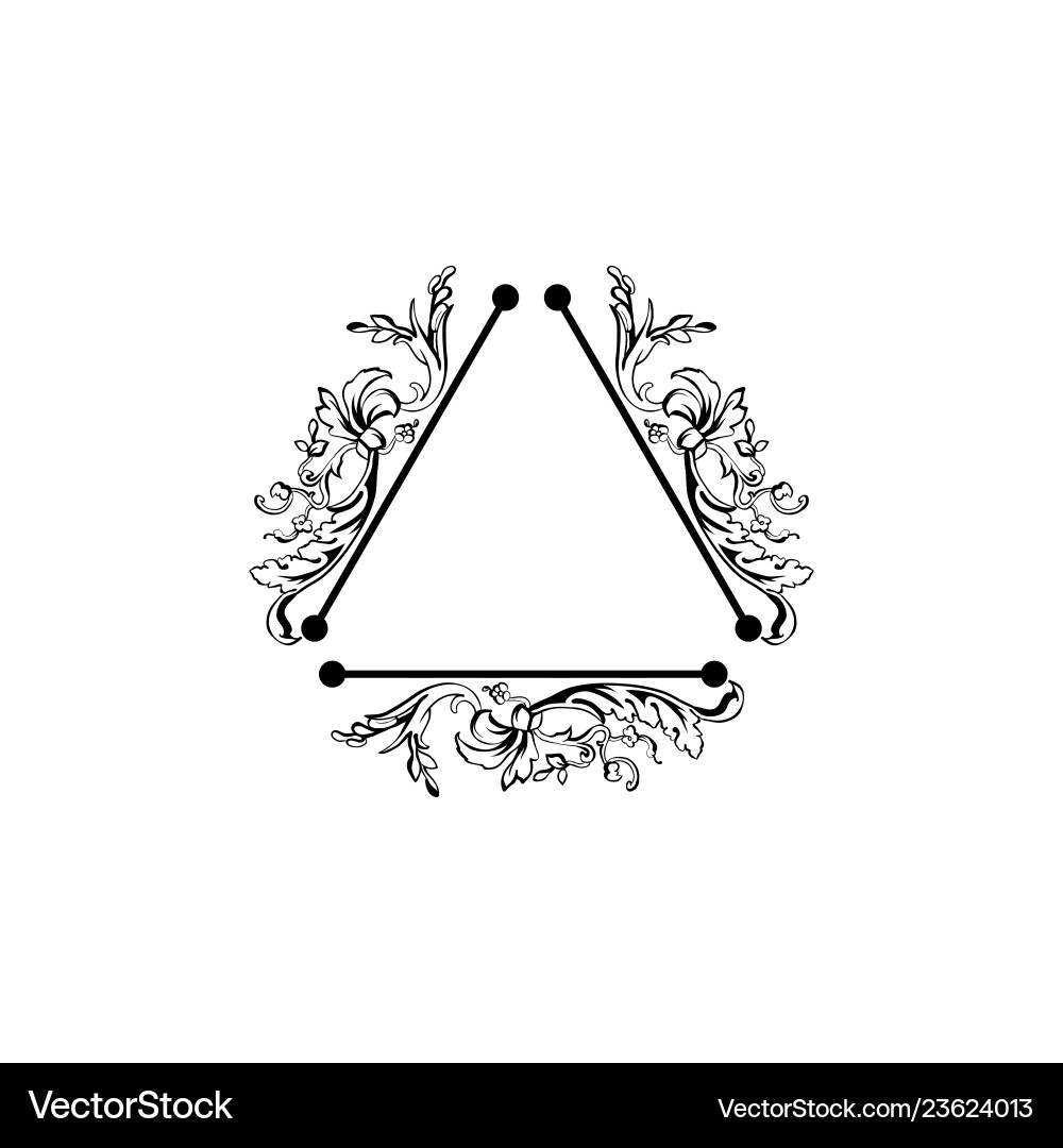 Floral filigree frame isolated on white Floral filigree frame isolated on white vector image