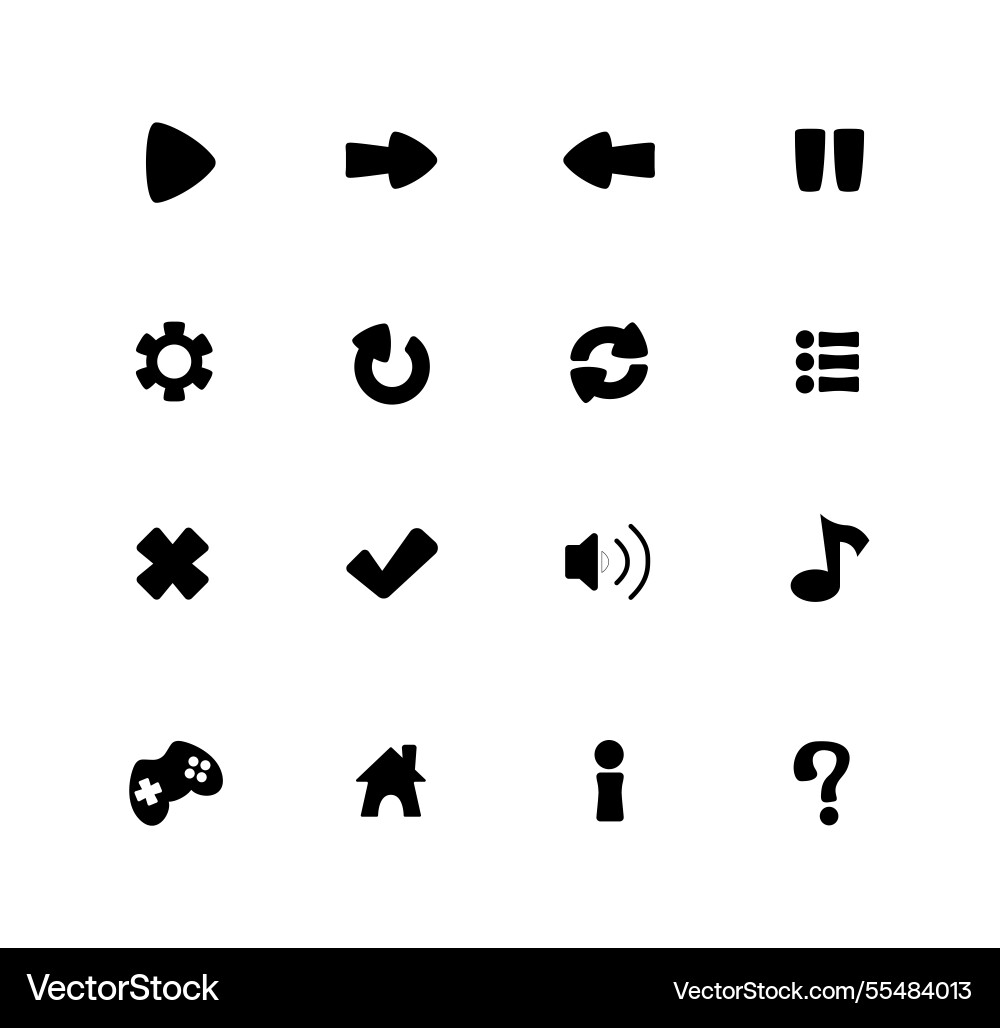 Game ui icons mobile application Game ui icons mobile application vector image