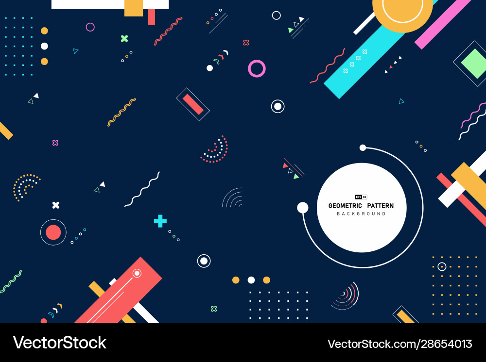Geometric Memphis Pattern Vector Image