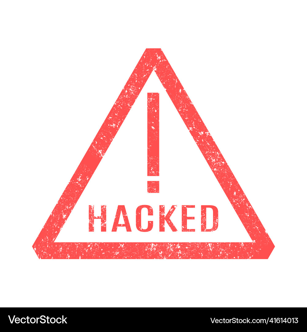 Hacked icon in the form of a triangular stamp Hacked icon in the form of a triangular stamp vector image