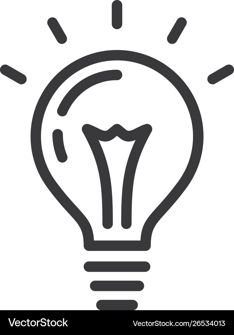 Light bulb icon in modern style for web site Light bulb icon in modern style for web site Vector Image
