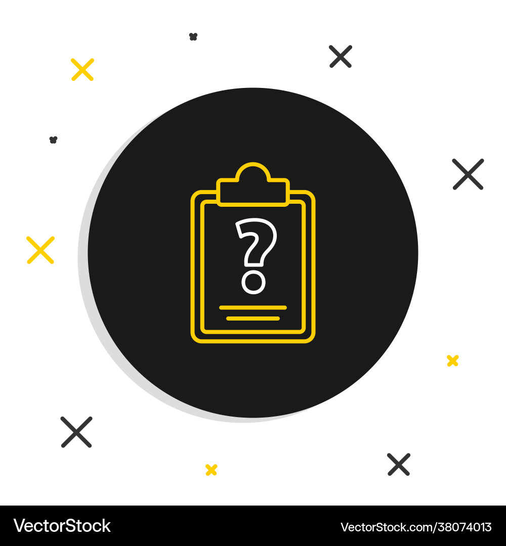 Line clipboard with question marks icon isolated Vector Image