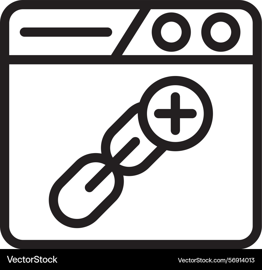 Link building linear style icon design Vector Image