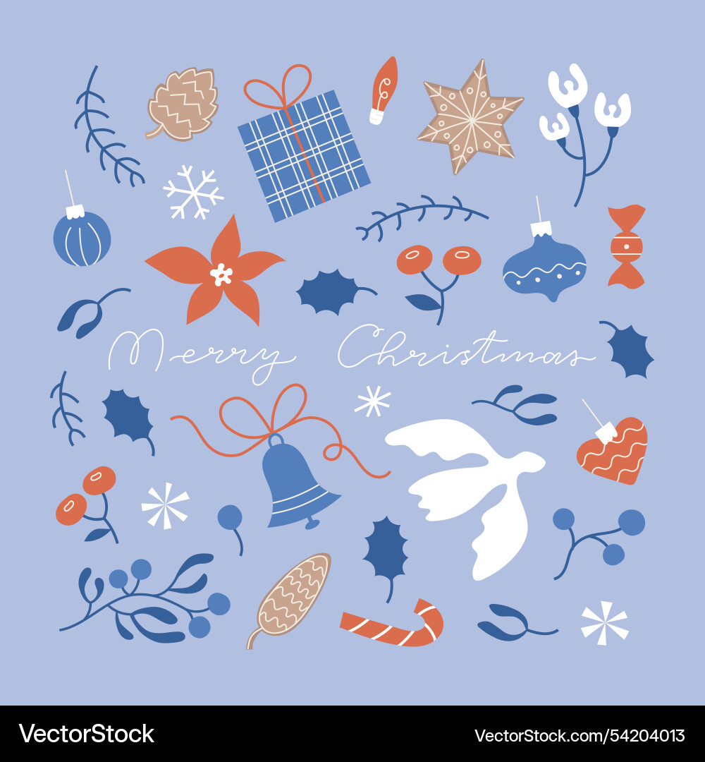 Minimalistic retro elements set with traditional Vector Image