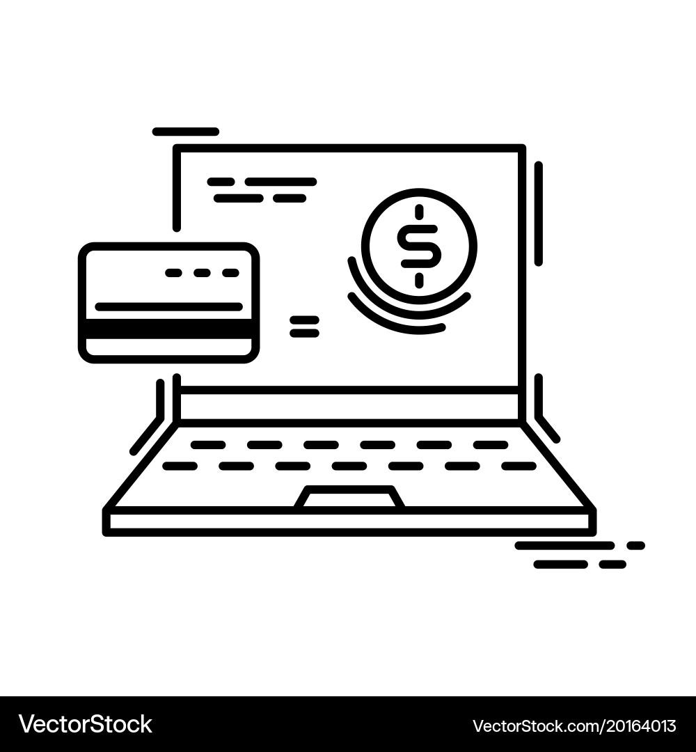 Payment Methods Line Icons vector image