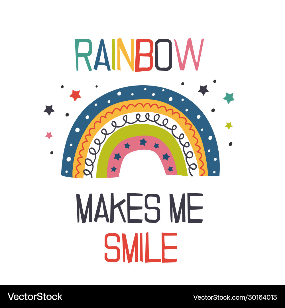 Poster with cheerful rainbow Poster with cheerful rainbow vector image