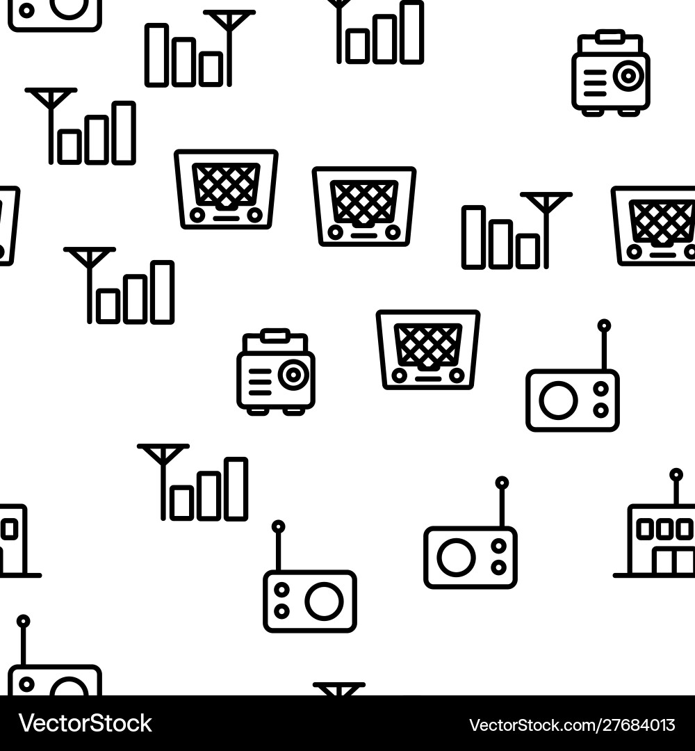 Radio program seamless pattern Radio program seamless pattern vector image