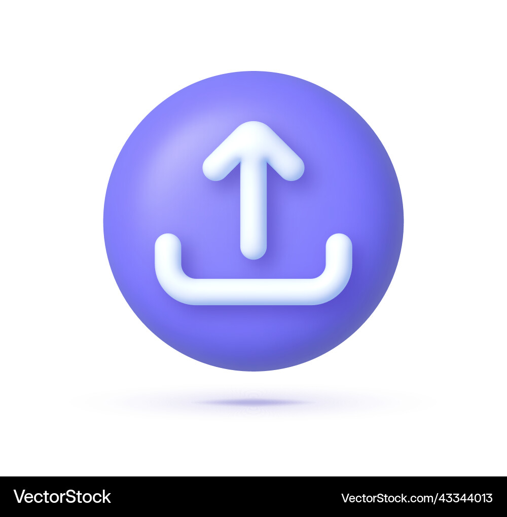 Realistic upload for mobile app design isolated Realistic upload for mobile app design isolated vector image